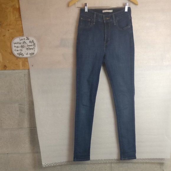 Levi's 721 Zip Fly HighRise Skinny Jean in BLUE STORY 26w/Measurements - Picture 7 of 12